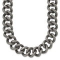 Chisel Stainless Steel Antiqued and Textured Link Necklace
