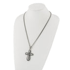 Stainless Steel Antiqued & Polished Crucifix Necklace