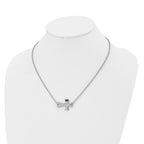 Chisel Stainless Steel Polished FAITH Sideways Cross on a 19 inch Cable Chain Necklace