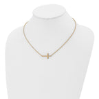 Chisel Stainless Steel Polished Yellow IP-plated Sideways Cross on an 18 inch Cable Chain Necklace