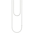 Chisel Stainless Steel Polished Layered Sideways Cross on an 18 inch Cable Chain Necklace