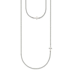 Chisel Stainless Steel Polished Layered Sideways Cross on an 18 inch Cable Chain Necklace