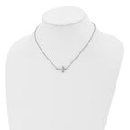 Chisel Stainless Steel Polished Sideways Cross on a 17 inch Cable Chain Necklace