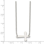 Chisel Stainless Steel Polished Sideways Cross on a 17 inch Cable Chain Necklace