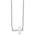 Chisel Stainless Steel Polished Sideways Cross on a 17 inch Cable Chain Necklace