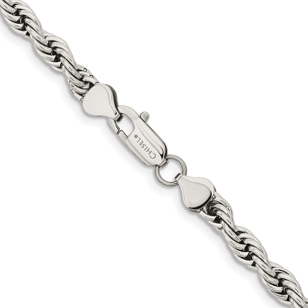 Chisel Stainless Steel Polished 6mm Rope Chain