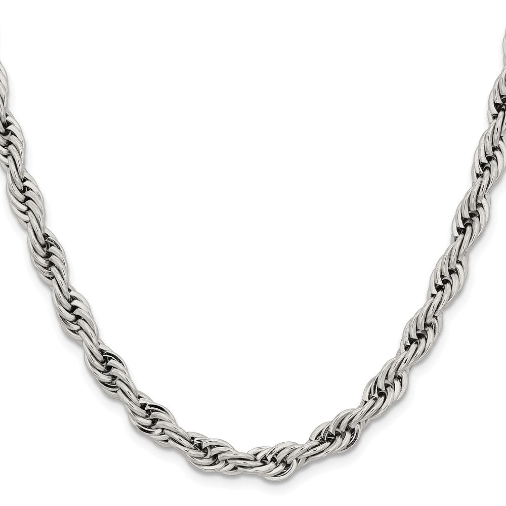 Chisel Stainless Steel Polished 7mm Rope Chain