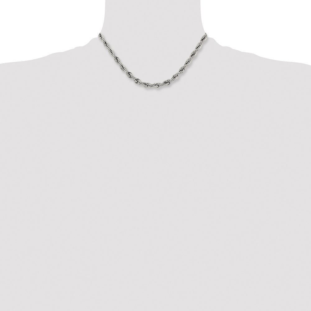 Chisel Stainless Steel Polished 7mm Rope Chain