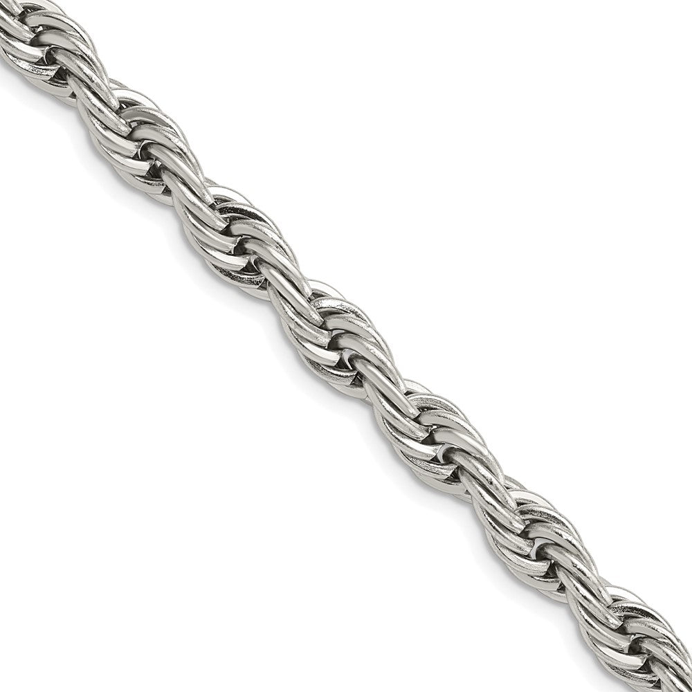 Chisel Stainless Steel Polished 7mm Rope Chain