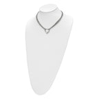 Chisel Stainless Steel Polished Heart on a 17 inch Cable Chain Multi Strand Necklace