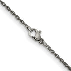 Chisel Stainless Steel Oxidized 2mm Fancy Link Chain