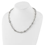 Stainless Steel Polished Oval Link w/ Moveable Ball w/ 1.5in ext. Necklace