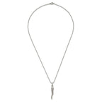 Chisel Stainless Steel Polished Italian Horn Pendant on a 22 inch Ball Chain Necklace