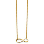 Chisel Stainless Steel Polished Yellow IP-plated Infinity Symbol on a 20 inch Cable Chain Necklace
