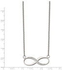 Chisel Stainless Steel Polished Infinity Symbol with CZ on a 20 inch Cable Chain Necklace