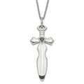Stainless Steel Black CZ Sword Necklace