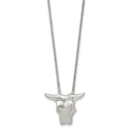 Stainless Steel Brushed Bull Head 20in Necklace