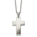 Chisel Stainless Steel Brushed Cross Pendant on a 20 inch Cable Chain Necklace