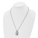 Chisel Stainless Steel Polished Yellow IP-plated Dog Tag on a 22 inch Ball Chain Necklace