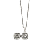 Chisel Stainless Steel Polished and Antiqued Magnetic Prayer Box on an 18 inch Cable Chain Necklace