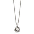 Chisel Stainless Steel Polished and Antiqued Magnetic Prayer Box on an 18 inch Cable Chain Necklace