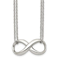 Chisel Stainless Steel Polished Infinity Symbol on an 18 inch 2-Strand Cable Chain Necklace
