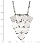Stainless Steel Polished Fancy Multi-square Necklace