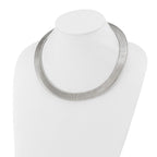 Chisel Stainless Steel Polished and Textured Omega Necklace