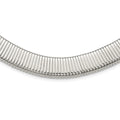 Chisel Stainless Steel Polished and Textured Omega Necklace