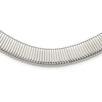 Chisel Stainless Steel Polished and Textured Omega Necklace
