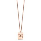 Stainless Steel Polished Rose IP-plated Gift & Bow w/2.5in ext Necklace