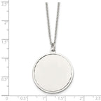 Chisel Stainless Steel Polished Engraveable Round Disc Pendant on an 18 inch Plus a 2 inch Extension Cable Chain Necklace