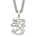 Stainless Steel Polished Lion w/ 2in ext. Necklace