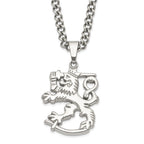Stainless Steel Polished Lion w/ 2in ext. Necklace