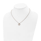 Stainless Steel Polished Rose IP-plated Circle of Hearts 17.25in Necklace
