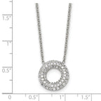 Stainless Steel Polished CZ Circle 18.25in Necklace