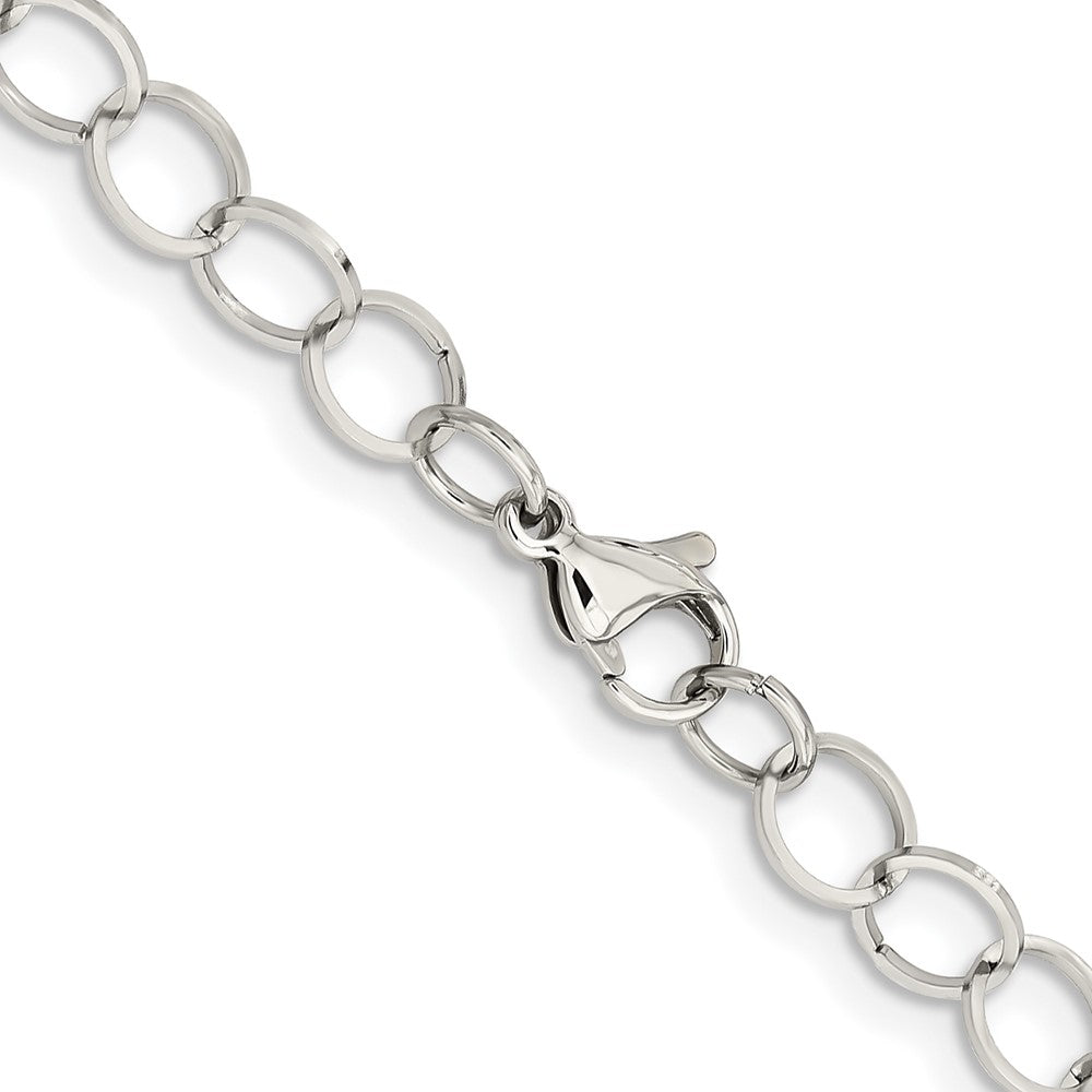 Stainless Steel Polished 8mm Circle Link Necklace