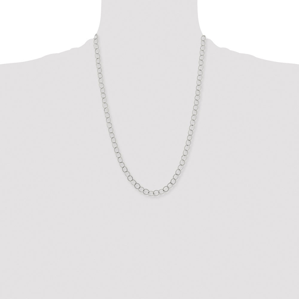 Stainless Steel Polished 8mm Circle Link Necklace