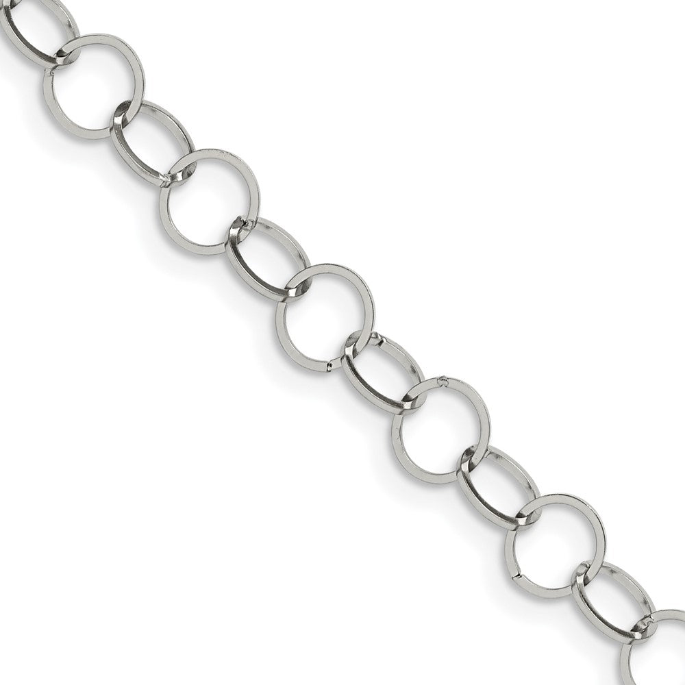 Stainless Steel Polished 8mm Circle Link Necklace