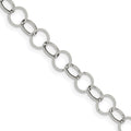 Stainless Steel Polished 8mm Circle Link Necklace