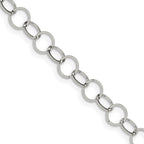 Stainless Steel Polished 8mm Circle Link Necklace