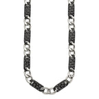Chisel Stainless Steel Polished Black IP-plated Link Necklace