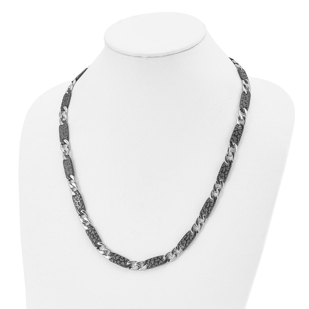 Chisel Stainless Steel Polished Black IP-plated Link Necklace