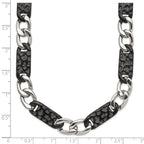 Chisel Stainless Steel Polished Black IP-plated Link Necklace