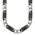 Chisel Stainless Steel Polished Black IP-plated Link Necklace