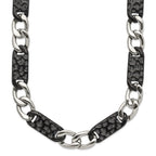 Chisel Stainless Steel Polished Black IP-plated Link Necklace