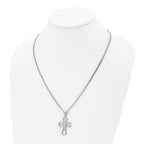 Chisel Stainless Steel Brushed and Polished Yellow IP-plated Cross Pendant on a 22 inch Curb Chain Necklace