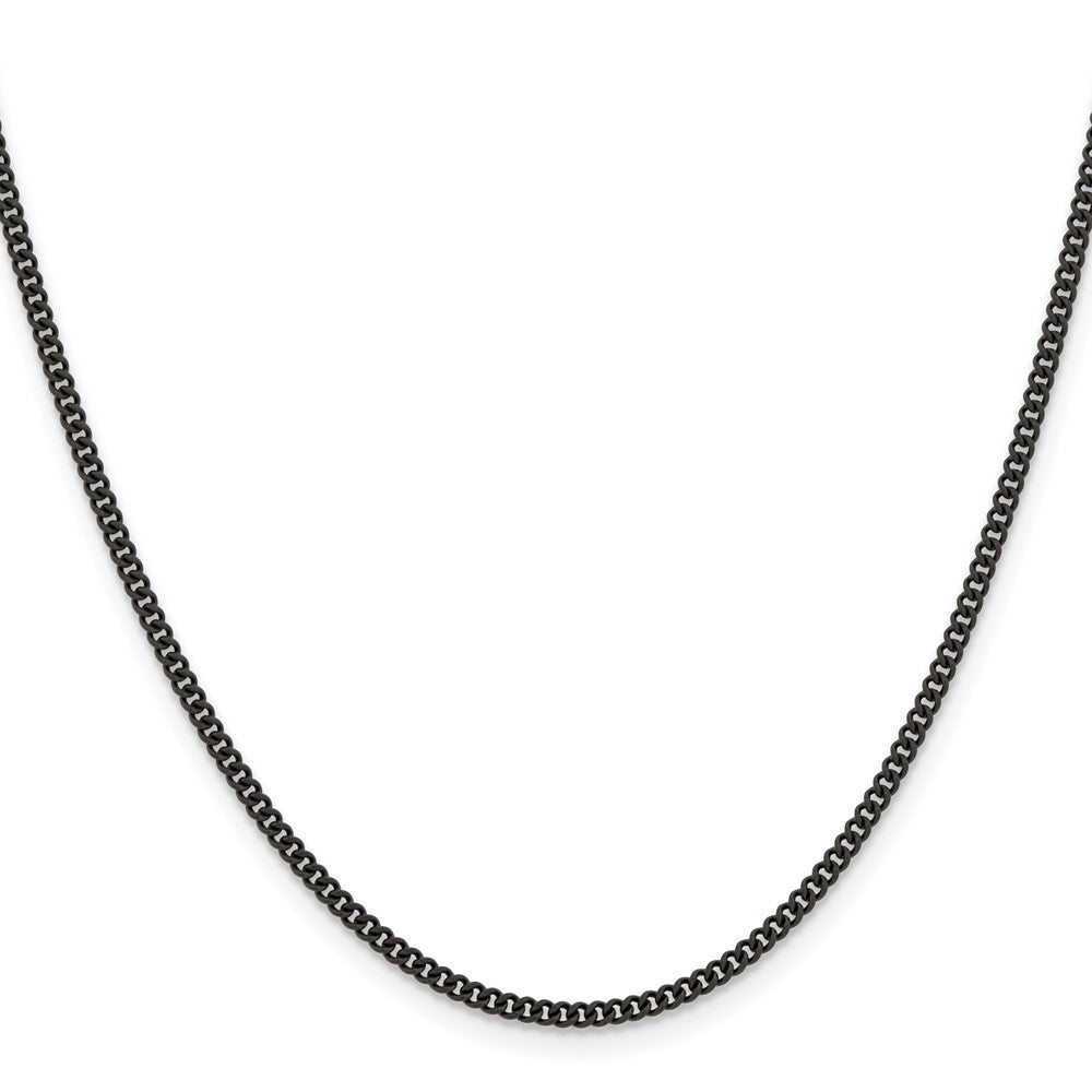 Chisel Stainless Steel Polished Black IP-plated 2.25mm Round Curb Chain