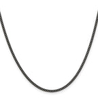 Chisel Stainless Steel Polished Black IP-plated 2.25mm Round Curb Chain