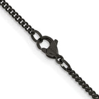 Chisel Stainless Steel Polished Black IP-plated 2.25mm Round Curb Chain